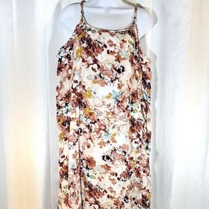 2/$20 New Directions XL Floral Ruffled Dress